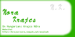 nora krajcs business card